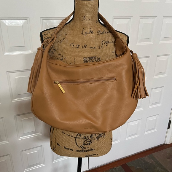 Olivia + Joy tan tassle shoulder bag purse with matching wallet - Picture 14 of 14